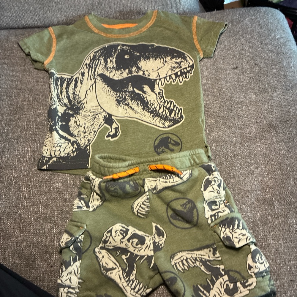 Kids Dinosaur Graphic T-Shirt and Shorts Set
